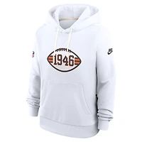 Sweat à capuche Nike blanc Cleveland Browns Throwback Sideline Standard Issue Dri-FIT pour femme