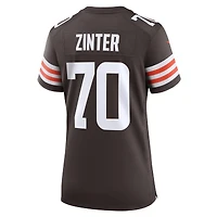 Maillot de match Nike Zak Zinter Brown pour femme des Cleveland Browns