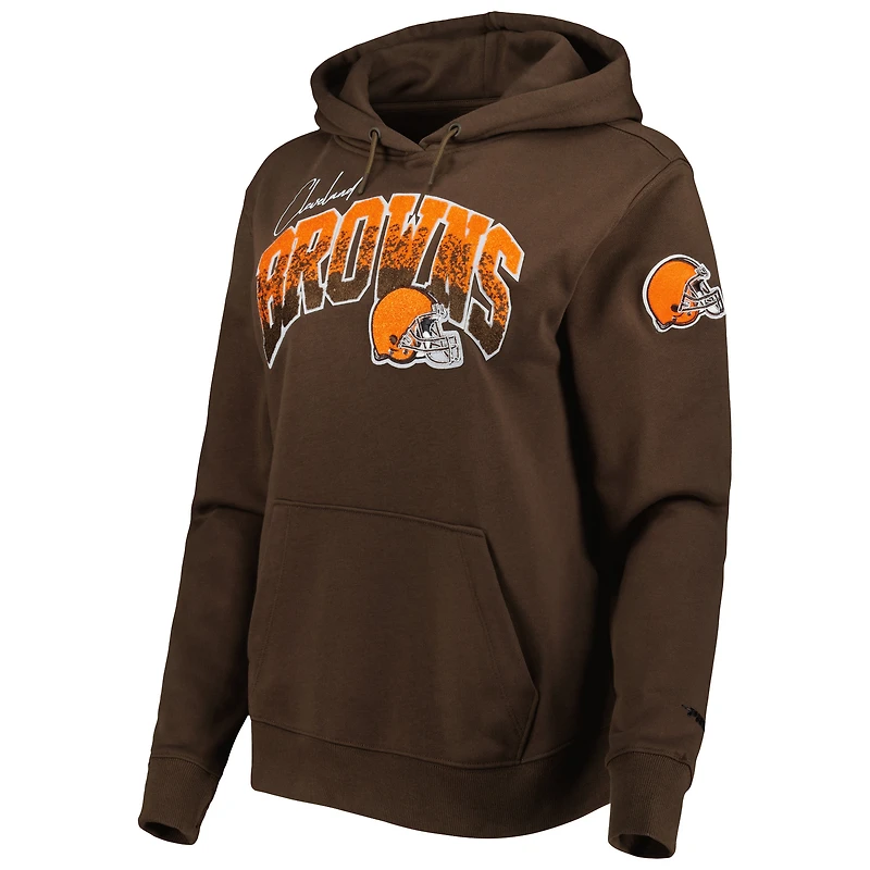 Women's Pro Standard Brown Cleveland Browns Local Patch Pullover Hoodie