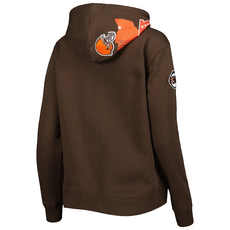 Women's Pro Standard Brown Cleveland Browns Local Patch Pullover Hoodie