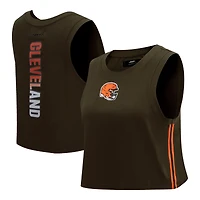 Débardeur court classique Cleveland Browns Ombre Wordmark Pro Standard pour femme, marron