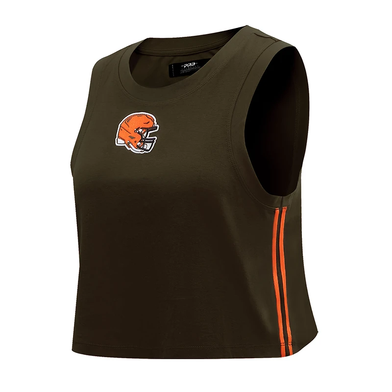 Débardeur court classique Cleveland Browns Ombre Wordmark Pro Standard pour femme, marron