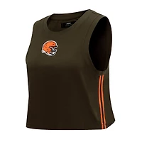 Débardeur court classique Cleveland Browns Ombre Wordmark Pro Standard pour femme, marron