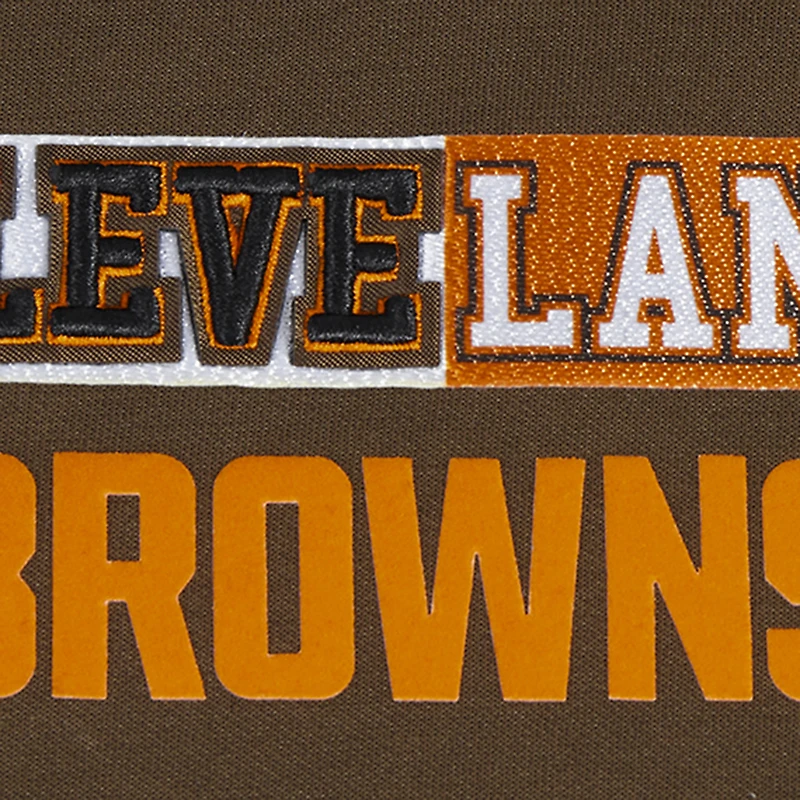 Women's Pro Standard Brown Cleveland Browns Split Logo Full-Zip Hoodie
