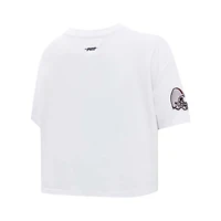 T-shirt court Pro Standard pour femmes, Cleveland Browns New Helmet Capsule, blanc