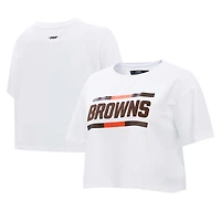 T-shirt court Pro Standard pour femmes, Cleveland Browns New Helmet Capsule, blanc