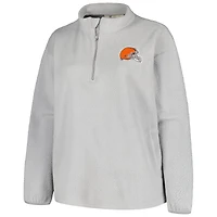 Veste en sherpa à quart de zip Cleveland Browns Profile pour femme, grise