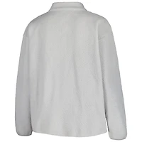 Women's Profile Gray Cleveland Browns Plus Sherpa Quarter-Zip Jacket