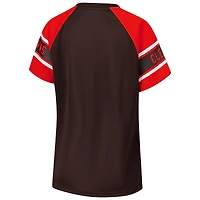 Haut raglan à blocs de couleurs pour femmes Starter Brown Cleveland Browns 1st Rounder