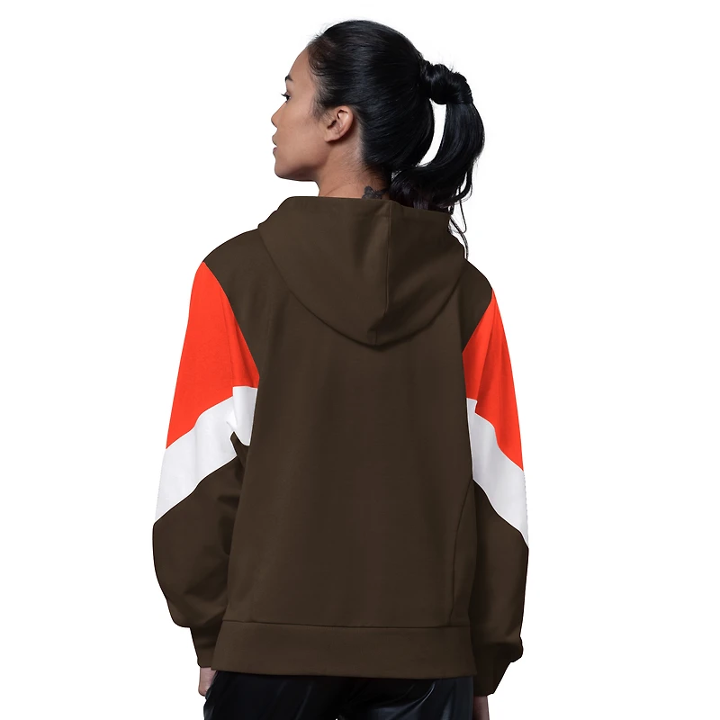 Sweat à capuche marron Starter pour femme des Cleveland Browns Scrimmage
