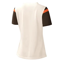 T-shirt Starter Cream Pittsburgh Steelers Kick Start à encolure en V pour femme