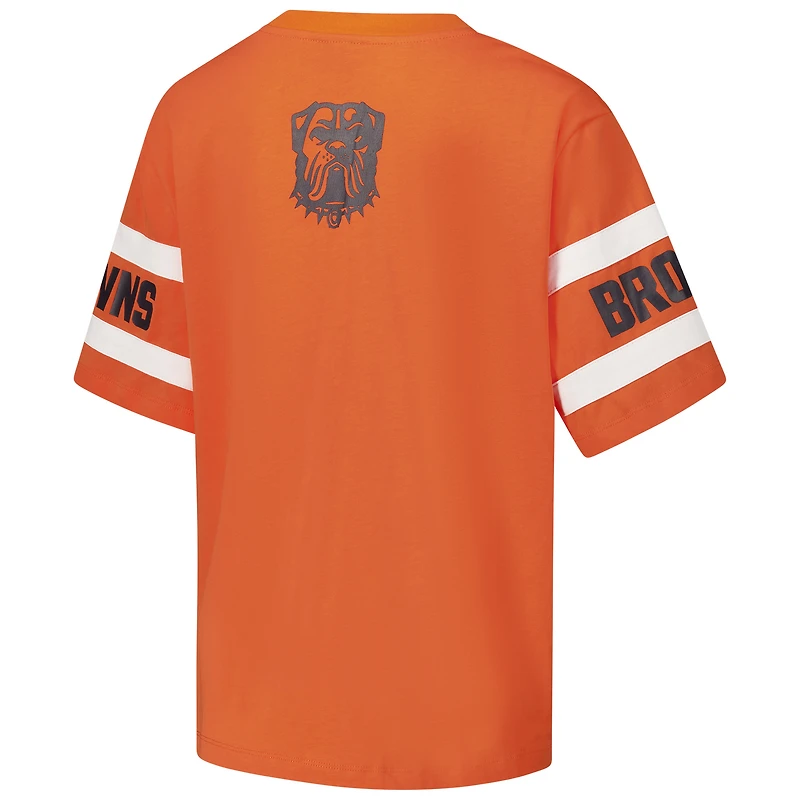 T-shirt orange à épaules tombantes pour femme The Wild Collective des Cleveland Browns