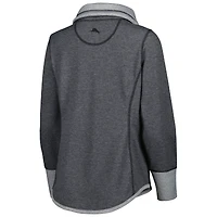 Women's Tommy Bahama Heathered Black Cleveland Browns Sport Sun Fade Full-Zip Sweatshirt