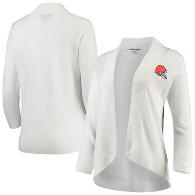 Cardigan ouvert Tommy Bahama pour femmes Cleveland Browns Lea blanc