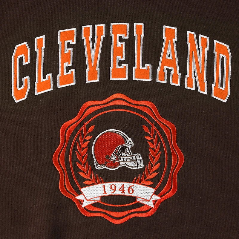Sweat à capuche Tommy Hilfiger Brown Cleveland Browns Becca pour femme avec épaules tombantes