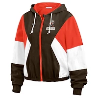 Veste coupe-vent entièrement zippée à blocs de couleurs marron/orange Cleveland Browns WEAR by Erin Andrews pour femme