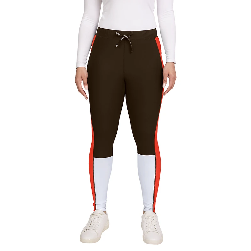 Leggings à blocs de couleurs marron/orange Cleveland Browns WEAR by Erin Andrews pour femme