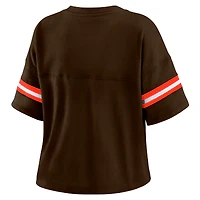 T-shirt boxy à blocs de couleurs marron/blanc grande taille pour femme WEAR by Erin Andrews Cleveland Browns