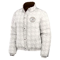 Women's WEAR by Erin Andrews  Brown/White Cleveland Browns Reversible Cropped Full-Zip Puffer Jacket