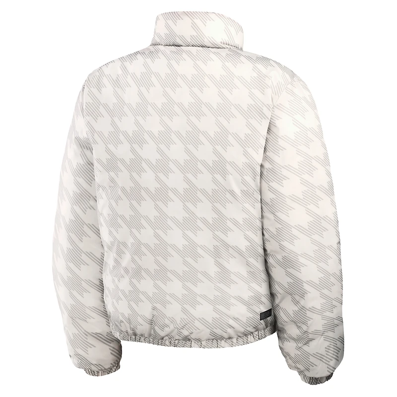 Women's WEAR by Erin Andrews  Brown/White Cleveland Browns Reversible Cropped Full-Zip Puffer Jacket