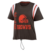 T-shirt à blocs de couleurs cintré Cleveland Browns pour femme WEAR by Erin Andrews Brown