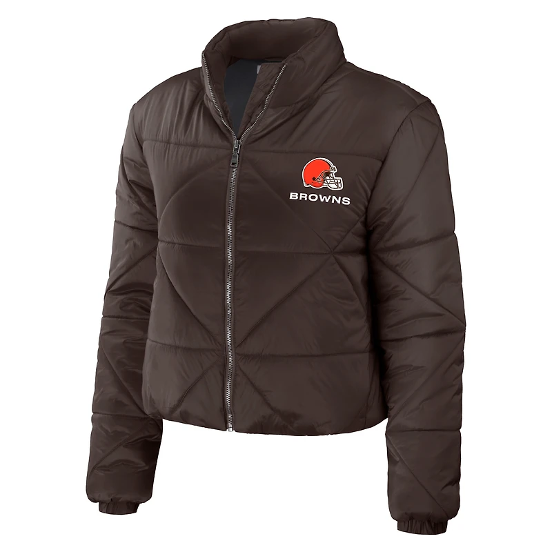 Veste courte zippée Cleveland Browns WEAR by Erin Andrews pour femme