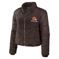 Veste courte zippée Cleveland Browns WEAR by Erin Andrews pour femme