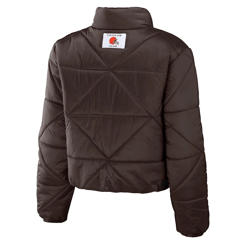 Veste courte zippée Cleveland Browns WEAR by Erin Andrews pour femme