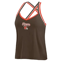 Débardeur à bretelles croisées Tri-Blend pour femme WEAR by Erin Andrews Brown des Cleveland Browns