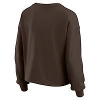 Ensemble de détente pour femme WEAR by Erin Andrews Brown Cleveland Browns, composé d'un t-shirt à manches longues et short en jersey rugby épais