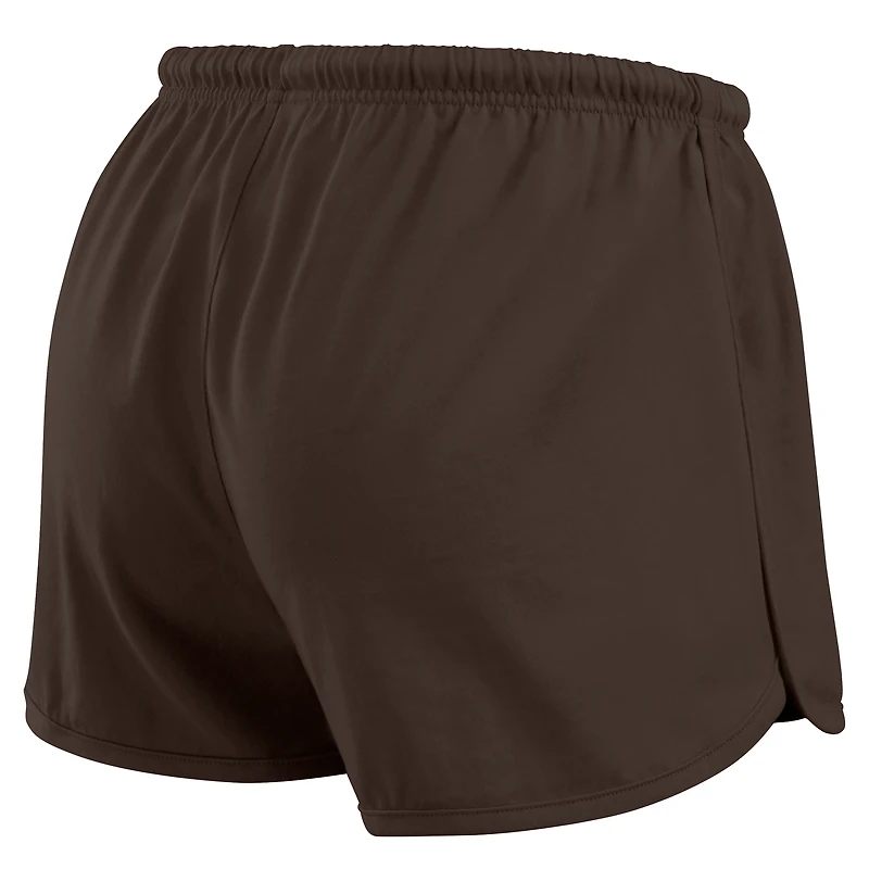 Ensemble de détente pour femme WEAR by Erin Andrews Brown Cleveland Browns, composé d'un t-shirt à manches longues et short en jersey rugby épais