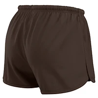 Ensemble de détente pour femme WEAR by Erin Andrews Brown Cleveland Browns, composé d'un t-shirt à manches longues et short en jersey rugby épais