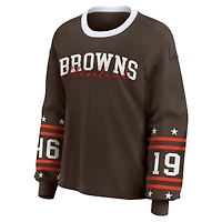 T-shirt de sport à manches longues pour femme WEAR by Erin Andrews Brown des Cleveland Browns