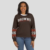 T-shirt de sport à manches longues pour femme WEAR by Erin Andrews Brown des Cleveland Browns