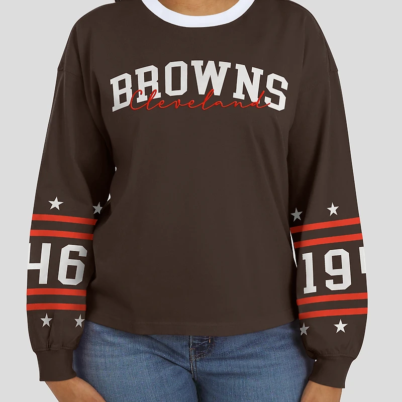 Women's WEAR by Erin Andrews  Brown Cleveland Browns Sport Long-Sleeve T-Shirt