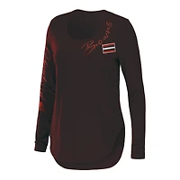 WEAR by Erin Andrews Brown T-shirt à encolure dégagée de l'équipe des Cleveland Browns pour femmes