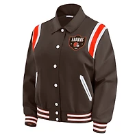 Veste légère à boutons-pression complète pour femme WEAR by Erin Andrews Brown des Cleveland Browns