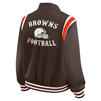Veste légère à boutons-pression complète pour femme WEAR by Erin Andrews Brown des Cleveland Browns