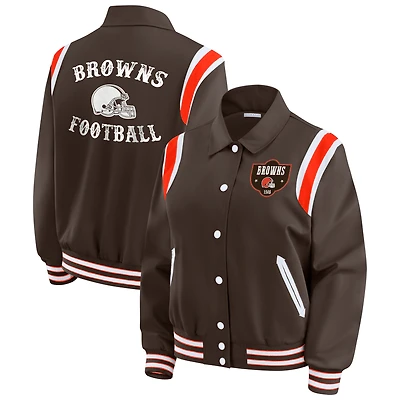 Veste légère à boutons-pression complète pour femme WEAR by Erin Andrews Brown des Cleveland Browns