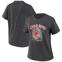 Women's WEAR by Erin Andrews Charcoal Cleveland Browns Boyfriend T-Shirt
