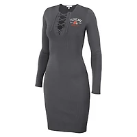 Robe à lacets et manches longues pour femme WEAR by Erin Andrews, couleur anthracite, Cleveland Browns