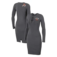 Robe à lacets et manches longues pour femme WEAR by Erin Andrews, couleur anthracite, Cleveland Browns