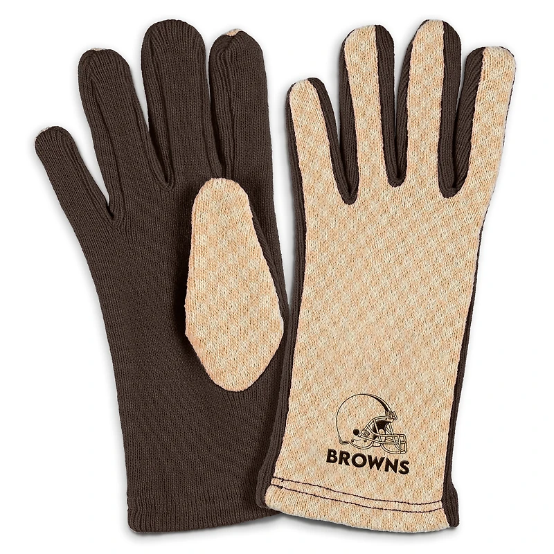 Women's WEAR by Erin Andrews Cleveland Browns Tonal Microcheck Scarf & Glove Set