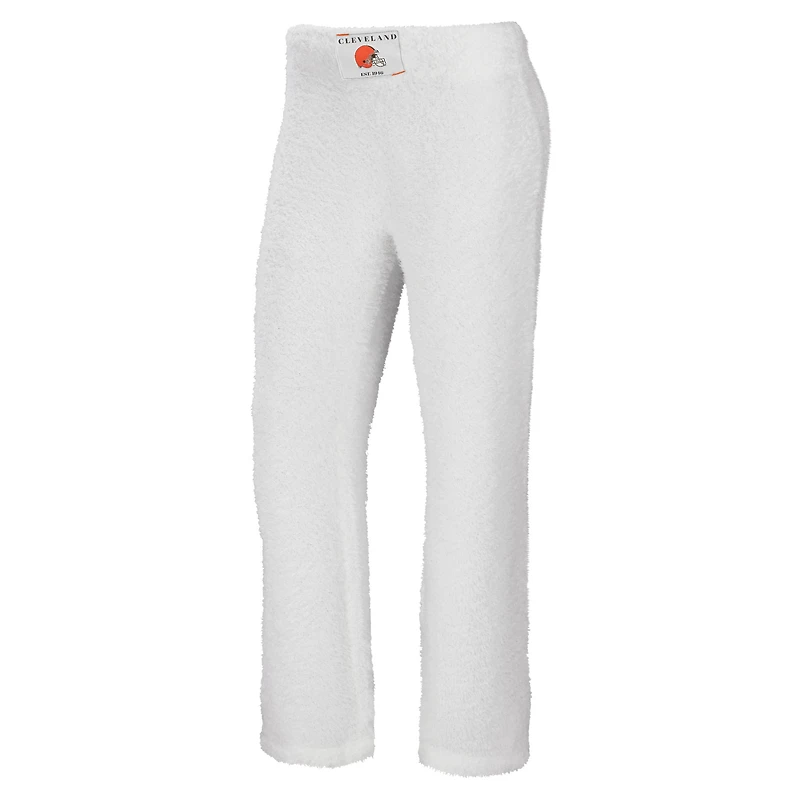 Women's WEAR by Erin Andrews Cream Cleveland Browns Cozy Scoop Neck Tank Top & Pants Sleep Set