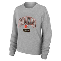 Ensemble de nuit pour femme WEAR by Erin Andrews Heather Gray Cleveland Browns en tricot à manches longues et pantalon