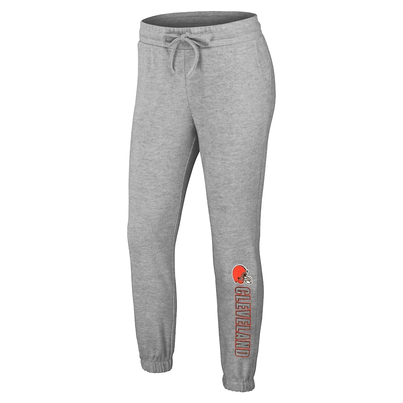 Ensemble de nuit pour femme WEAR by Erin Andrews Heather Gray Cleveland Browns en tricot à manches longues et pantalon