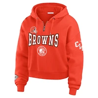 Sweat à capuche zippé orange Cleveland Browns Patch pour femme WEAR by Erin Andrews