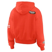 Sweat à capuche zippé orange Cleveland Browns Patch pour femme WEAR by Erin Andrews