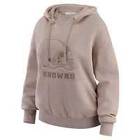 Pull ras du cou délavé marron clair Cleveland Browns pour femme par Erin Andrews