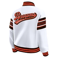 Veste polaire blanche à boutons-pression pour femme WEAR by Erin Andrews des Cleveland Browns